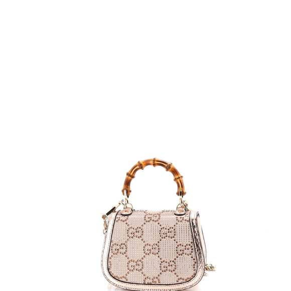 Gucci Bamboo Top Handle Bag Jumbo Gg #223587G24B - Picture 3 of 6